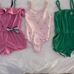 Pink and Green Baby Rompers